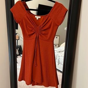 Burnt orange flowy dress